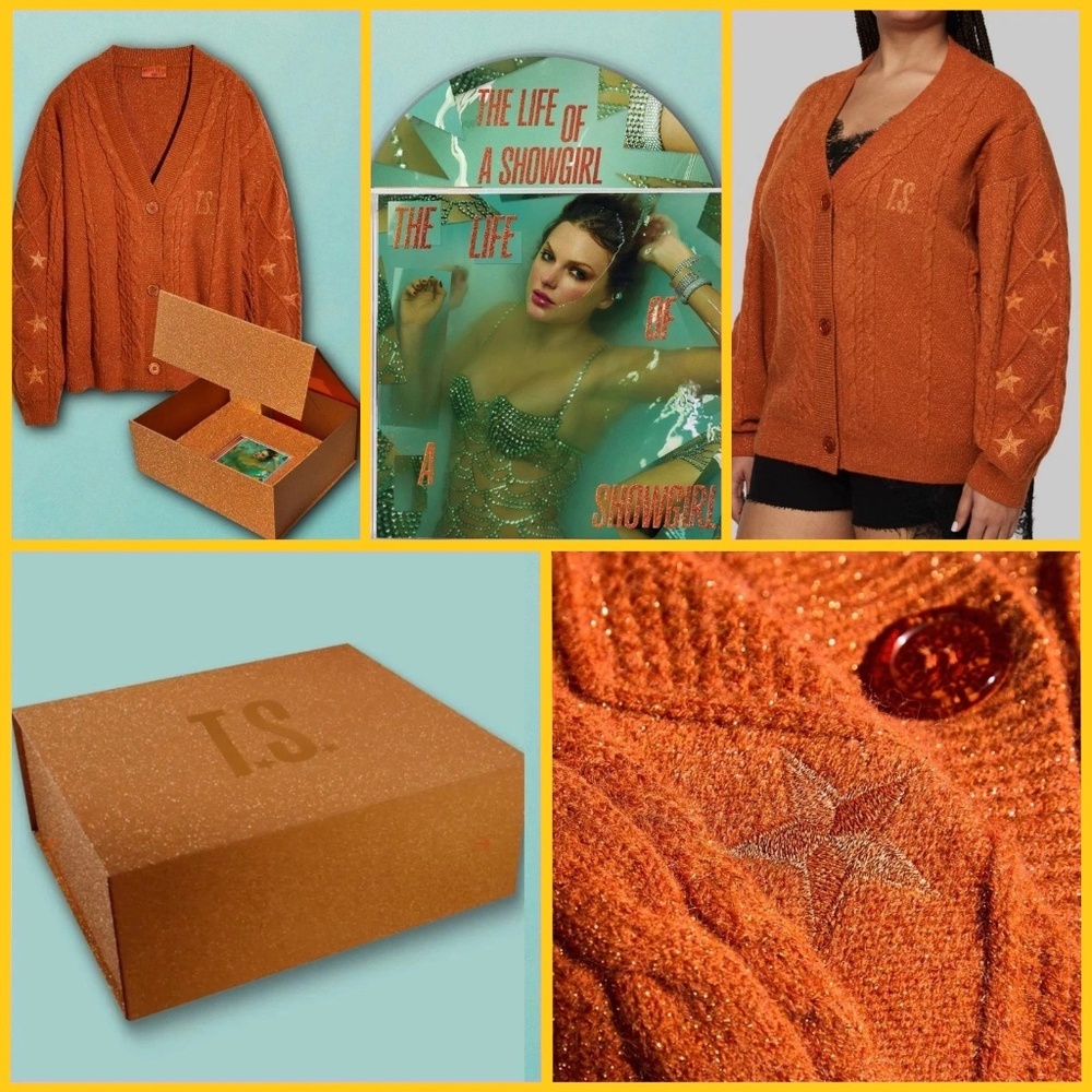 Taylor Swift The Life of a Showgirl Cardigan and CD Box Set - Size XS/S